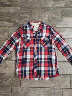 Roebuck And Co Red Plaid Flannel Shirt